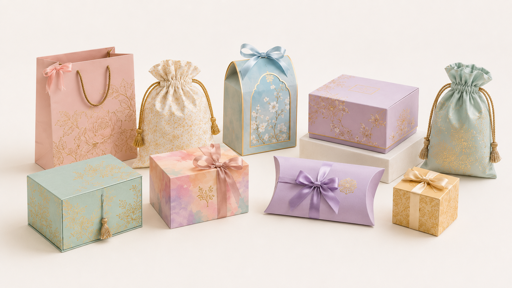 Emerald green luxury gift box with gold ribbon